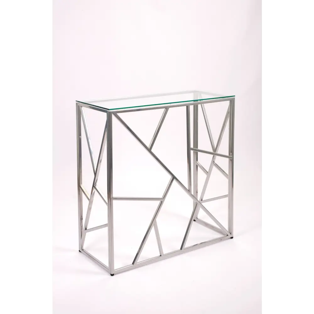 Фото 3 Консоль напольная Allconsoles 1053-CS clear 80x80x35 см сталь цвет серебряный Фото 3 Консоль напольная Allconsoles 1053-CS clear 80x80x35 см сталь цвет серебряный