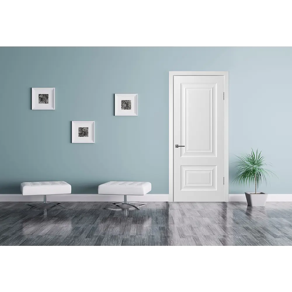 Фото 3 Дверь межкомнатная Rumax Симпл-5 90х200см глухая цвет белый Фото 3 Дверь межкомнатная Rumax Симпл-5 90х200см глухая цвет белый