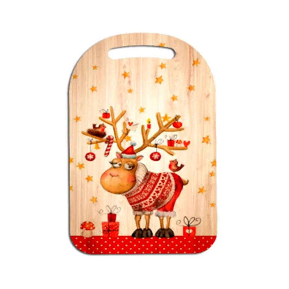 Фото Разделочная доска Мультидом 18.5x29 см abs-пластик цвет бежевый/красный244150