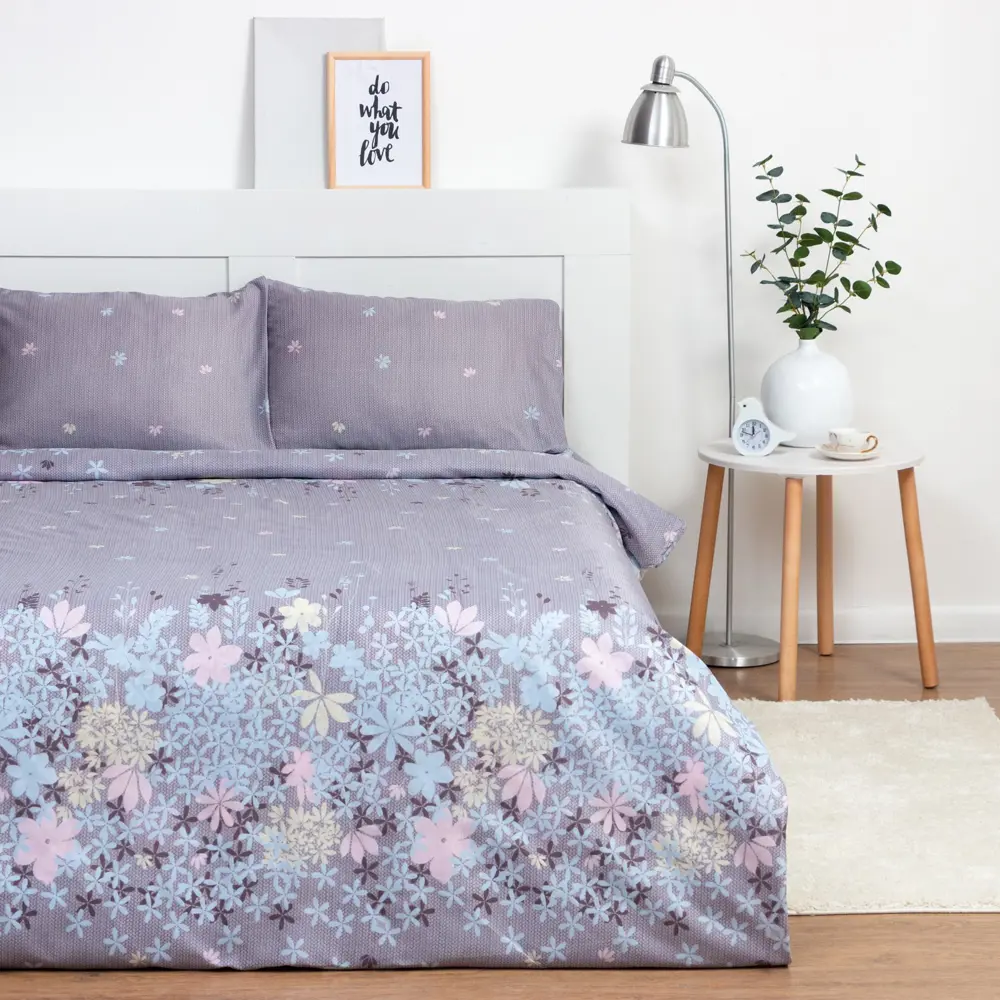 Фото Комплект постельного белья Экономь И Я двуспальный микрофибра Полевые цветы фиолетовый Фото Комплект постельного белья Экономь И Я двуспальный микрофибра Полевые цветы фиолетовый