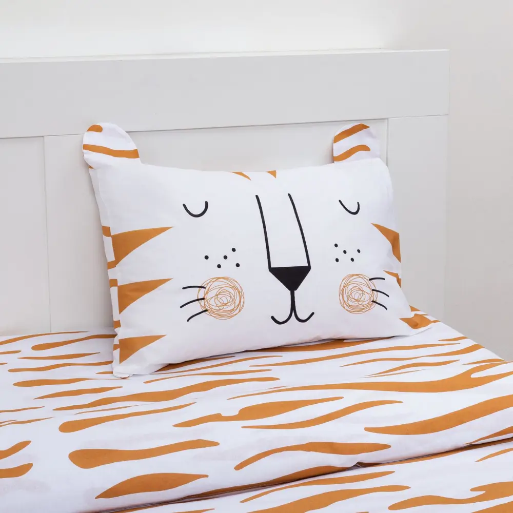 Фото Комплект постельного белья Этель полутораспальный Sleepy tiger белый Фото Комплект постельного белья Этель полутораспальный Sleepy tiger белый