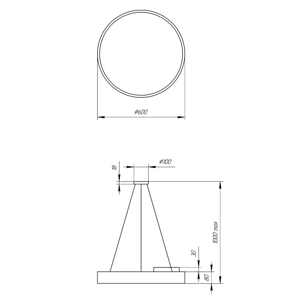Фото 13 Светильник подвесной светодиодный «Geometria» Ring 5 м² нейтральный белый свет 4000 Лм цвет черный Фото 13 Светильник подвесной светодиодный «Geometria» Ring 5 м² нейтральный белый свет 4000 Лм цвет черный