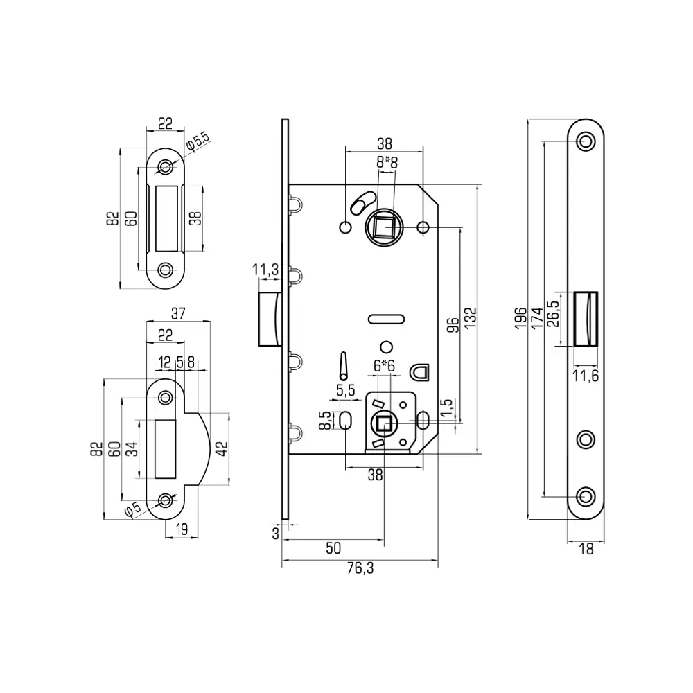 Фото 5 Защелка межкомнатная Palladium 600 СP Фото 5 Защелка межкомнатная Palladium 600 СP