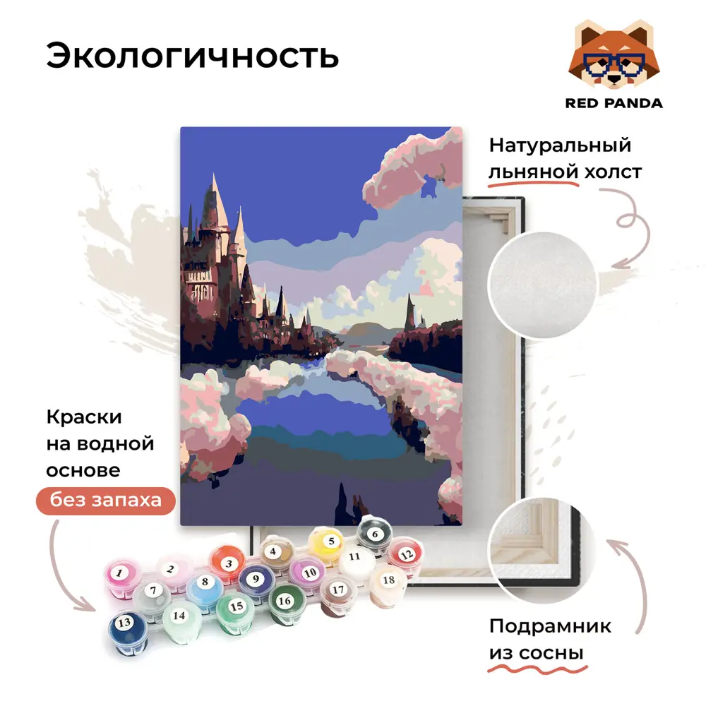 Фото 3 Картина по номерам Red panda Замок на краю мира 30x40 см Фото 3 Картина по номерам Red panda Замок на краю мира 30x40 см