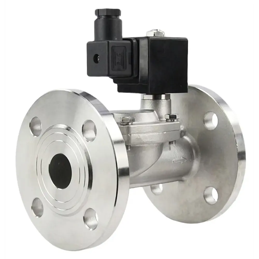 Фото Клапан электромагнитный соленоидный двухходовой Dn.ru 2" 10 бар фланцевый нержавеющая сталь D130-00948 Фото Клапан электромагнитный соленоидный двухходовой Dn.ru 2" 10 бар фланцевый нержавеющая сталь D130-00948