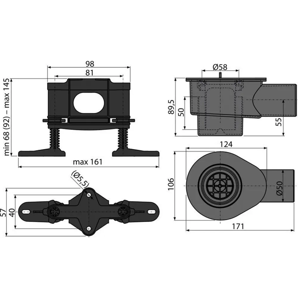 Фото 2 Трап для душа Alcaplast APZ S12 мокрый затвор 171x106 мм полипропилен Фото 2 Трап для душа Alcaplast APZ S12 мокрый затвор 171x106 мм полипропилен