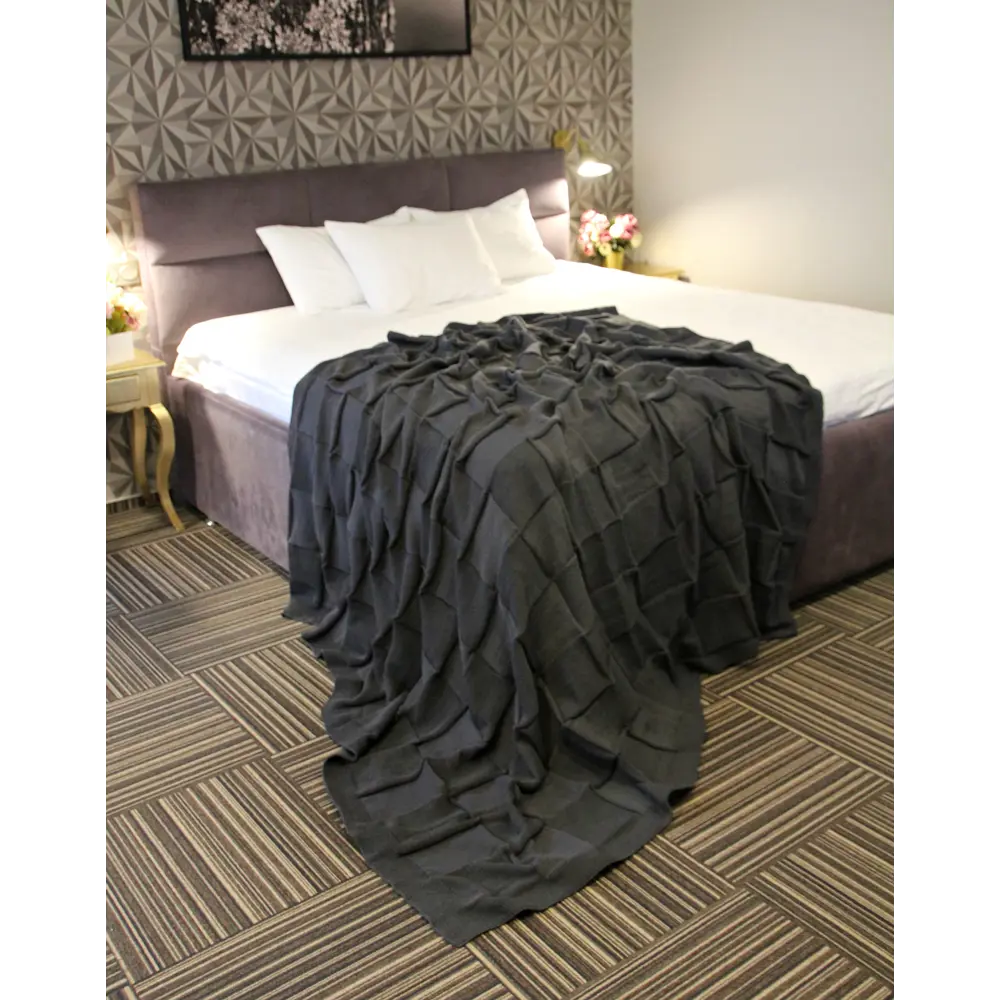 Фото Плед-покрывало вязаный Almaforhome GreatRoyalDream GRD/темсер, 200x220 см, трикотаж, цвет темно-серый Фото Плед-покрывало вязаный Almaforhome GreatRoyalDream GRD/темсер, 200x220 см, трикотаж, цвет темно-серый