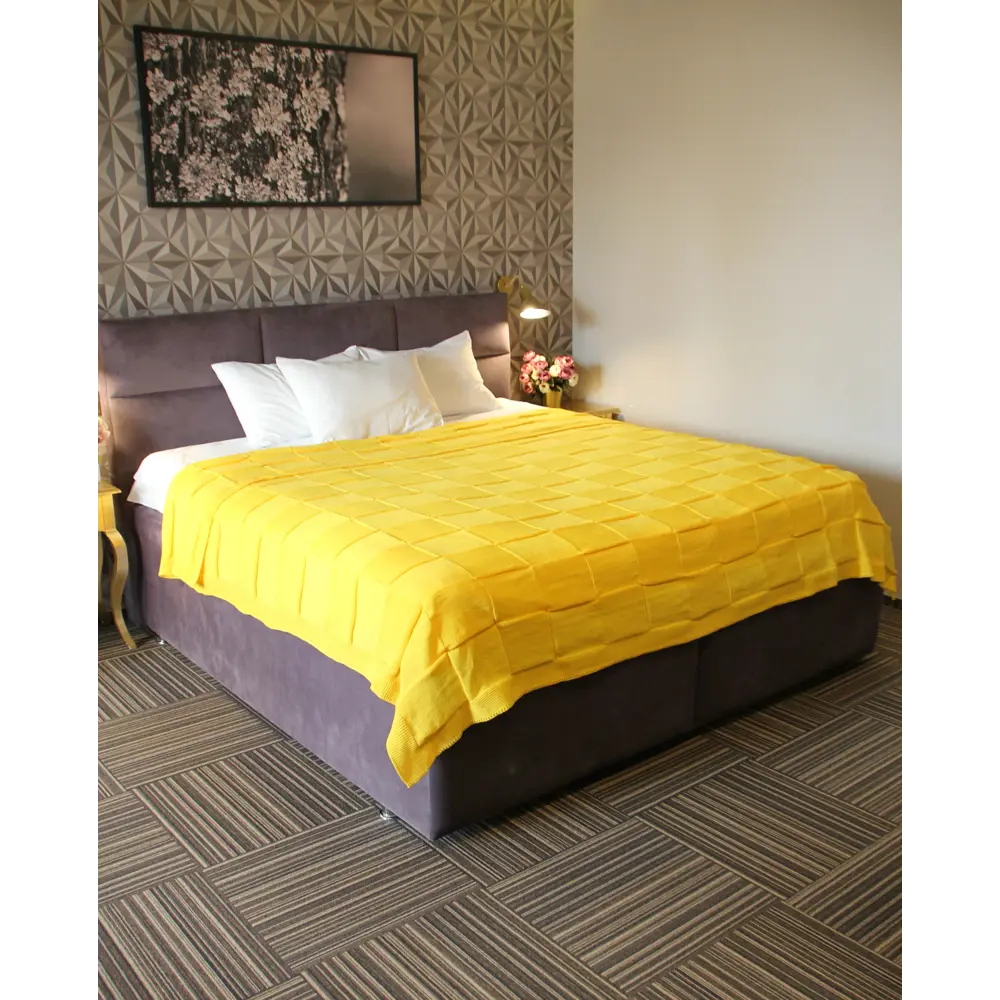 Фото 2 Плед-покрывало вязаный Almaforhome GreatRoyalDream GRD/желтый, 200x220 см, трикотаж, цвет желтый Фото 2 Плед-покрывало вязаный Almaforhome GreatRoyalDream GRD/желтый, 200x220 см, трикотаж, цвет желтый