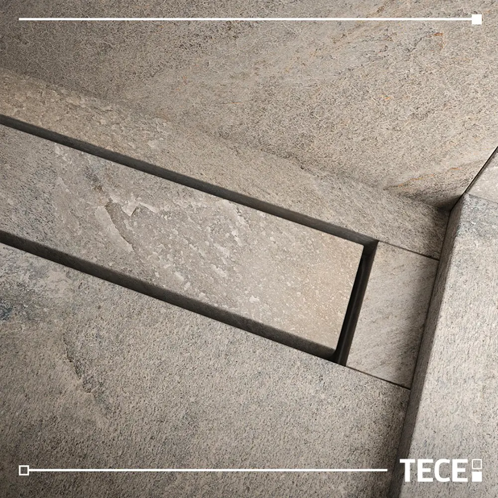 Фото 3 Дренажный канал Tece Drainline 650800 для укладки натурального камня