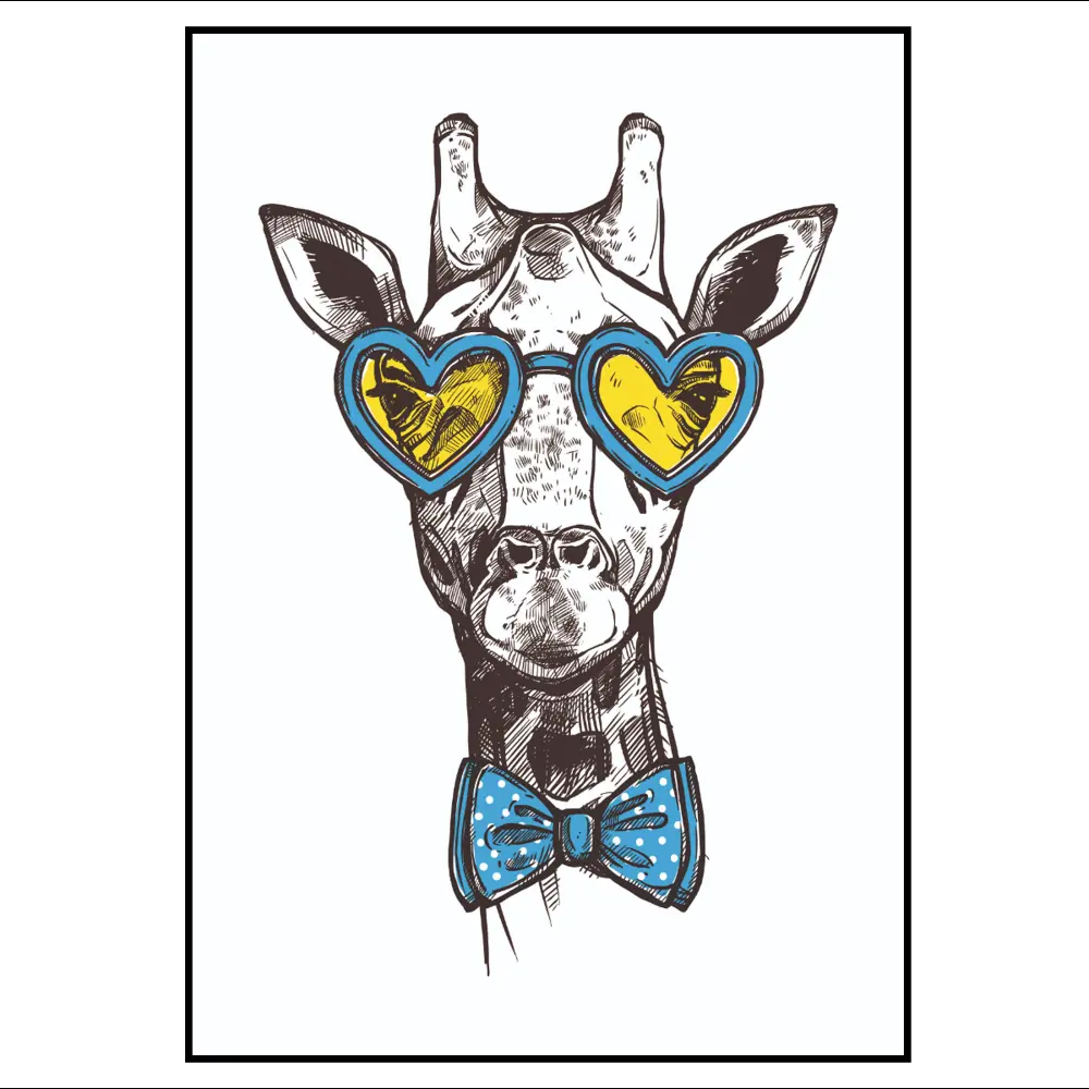 Фото 2 Постер 28 картин "Жираф в очках голубой" 70x50 см без рамы Фото 2 Постер 28 картин "Жираф в очках голубой" 70x50 см без рамы