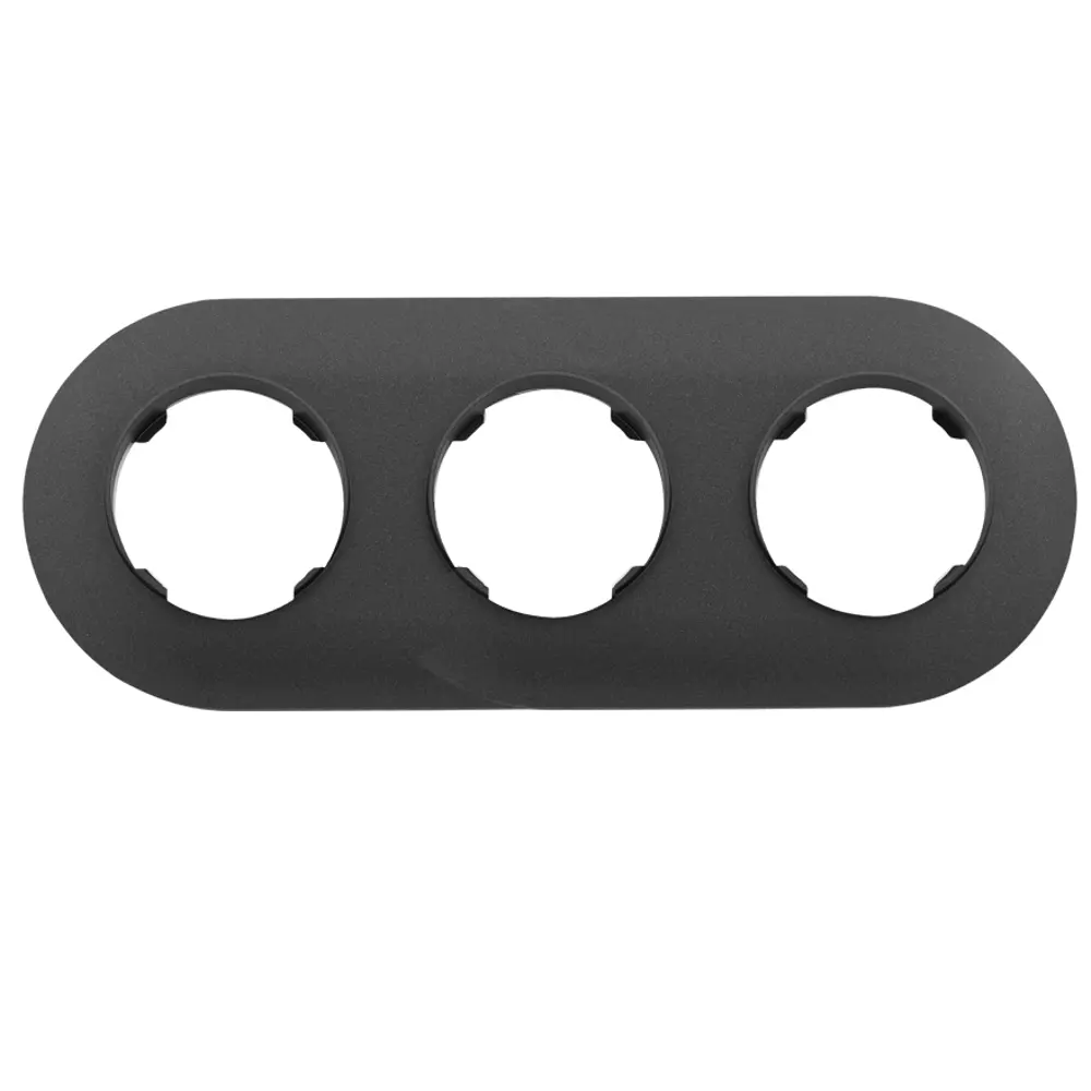 Фото Рамка для розеток и выключателей Bylectrica Прованс 3 поста цвет графит