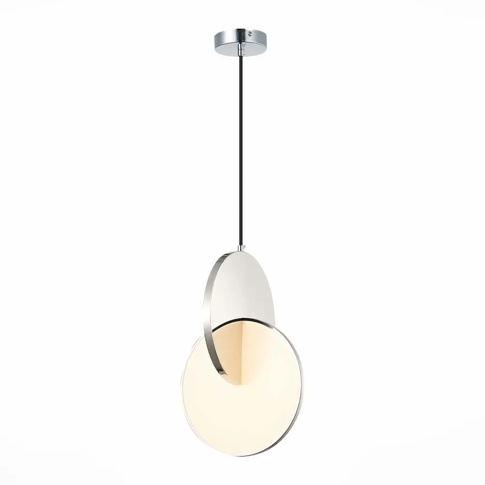 Фото Люстра подвесная светодиодная ST LUCE SL6107.103.01 Eclisse 5 м² теплый белый свет цвет хром Фото Люстра подвесная светодиодная ST LUCE SL6107.103.01 Eclisse 5 м² теплый белый свет цвет хром