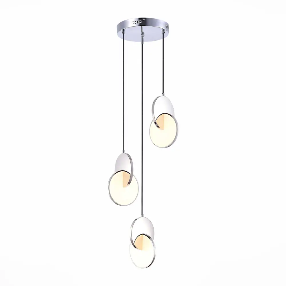 Фото Люстра подвесная светодиодная ST LUCE SL6107.103.03 Eclisse 4 м² теплый белый свет цвет хром Фото Люстра подвесная светодиодная ST LUCE SL6107.103.03 Eclisse 4 м² теплый белый свет цвет хром