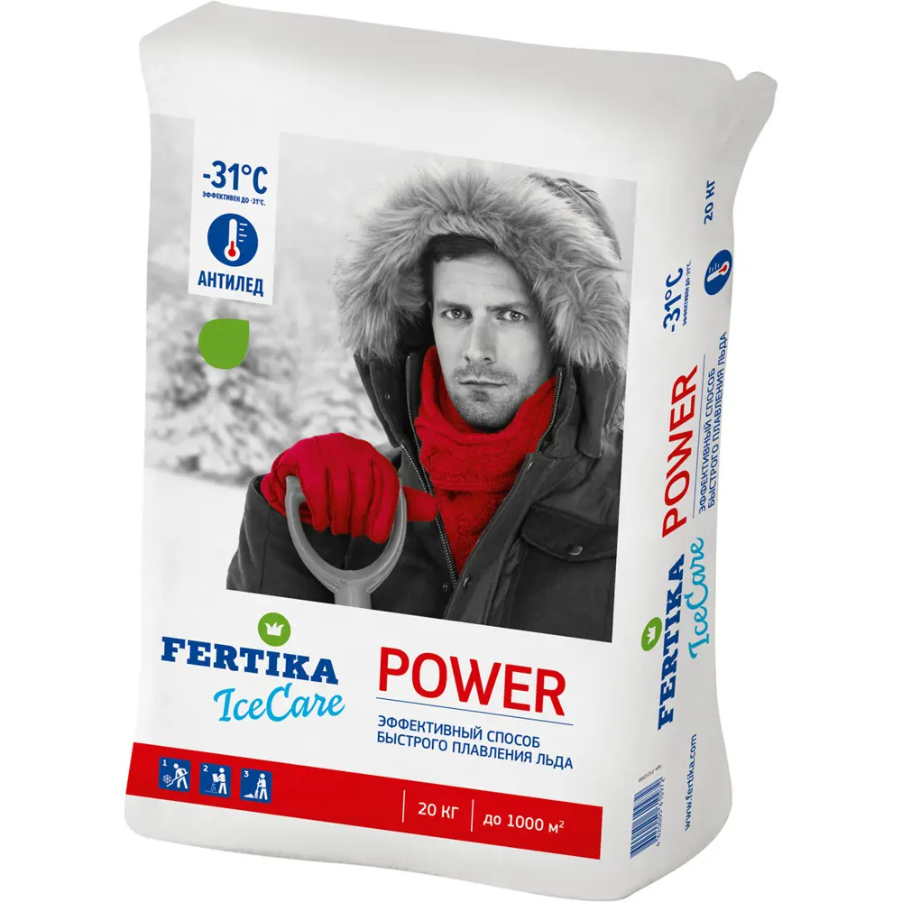 Фото Противогололёдное средство Фертика Ice Care Power 20 кг Фото Противогололёдное средство Фертика Ice Care Power 20 кг