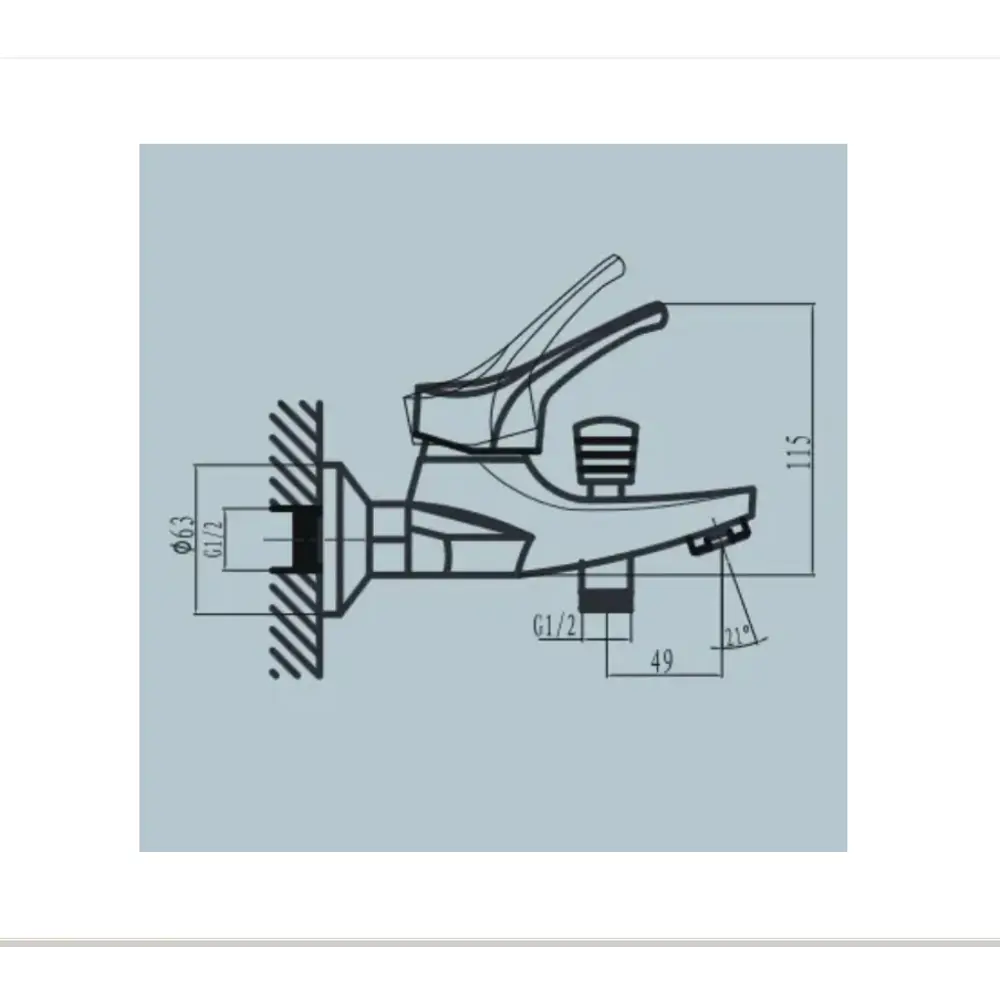Фото 2 Смеситель для ванны Kolag KLG 3924-K29 однорычажный с душевой лейкой цвет хром Фото 2 Смеситель для ванны Kolag KLG 3924-K29 однорычажный с душевой лейкой цвет хром