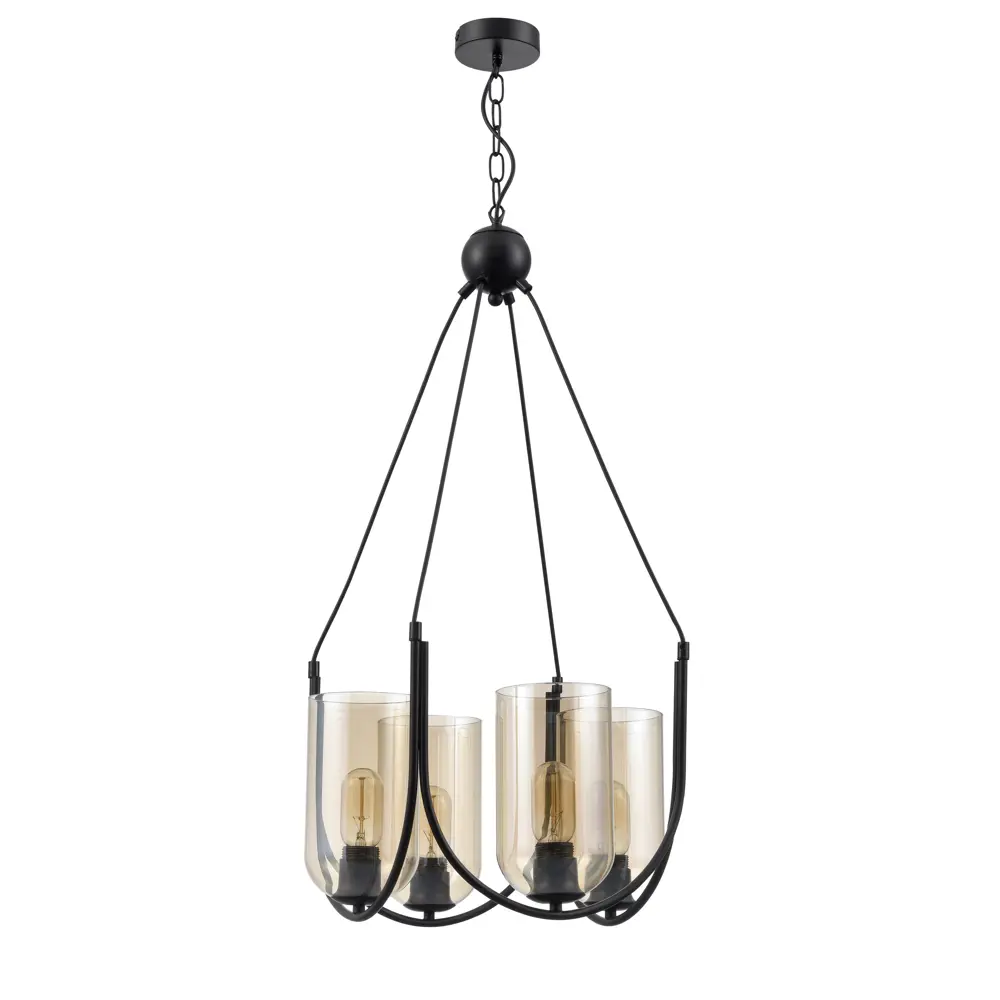 Фото 2 Люстра подвесная VELE LUCE VL5812P04 Fiamma 4 лампы 8 м² цвет черный Фото 2 Люстра подвесная VELE LUCE VL5812P04 Fiamma 4 лампы 8 м² цвет черный
