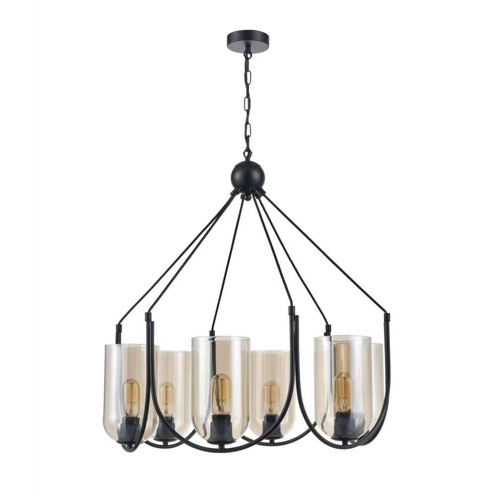 Фото 2 Люстра подвесная VELE LUCE VL5812P06 Fiamma 6 ламп 12 м² цвет черный Фото 2 Люстра подвесная VELE LUCE VL5812P06 Fiamma 6 ламп 12 м² цвет черный