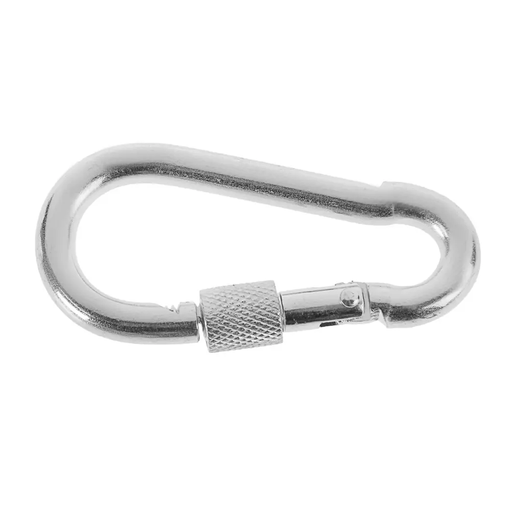 Фото 2 Карабин монтажный с фиксатором Тундра krep DIN5299D 13x160 мм оцинкованный 1шт