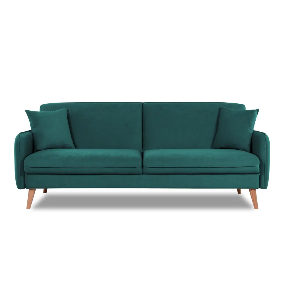 Фото Диван Finsoffa Ann 206x86x90 см велюр цвет зеленый Фото Диван Finsoffa Ann 206x86x90 см велюр цвет зеленый