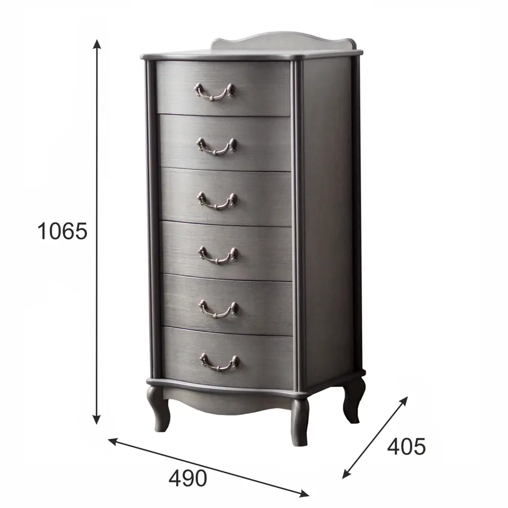 Фото 3 Комод Мебелик 6 ящ. 6 ящиков 49x40.5x106.5 см МДФ цвет серый Фото 3 Комод Мебелик 6 ящ. 6 ящиков 49x40.5x106.5 см МДФ цвет серый