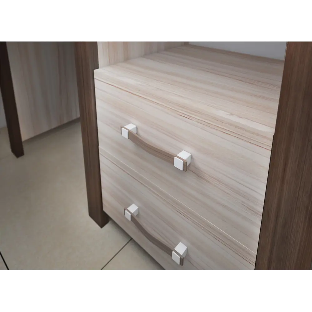 Фото 7 Компьютерный стол Мэрдэс Стд-130 С Тбд Нбе 130x75.50x64 см ЛДСП цвет серый дуб/белый жемчуг