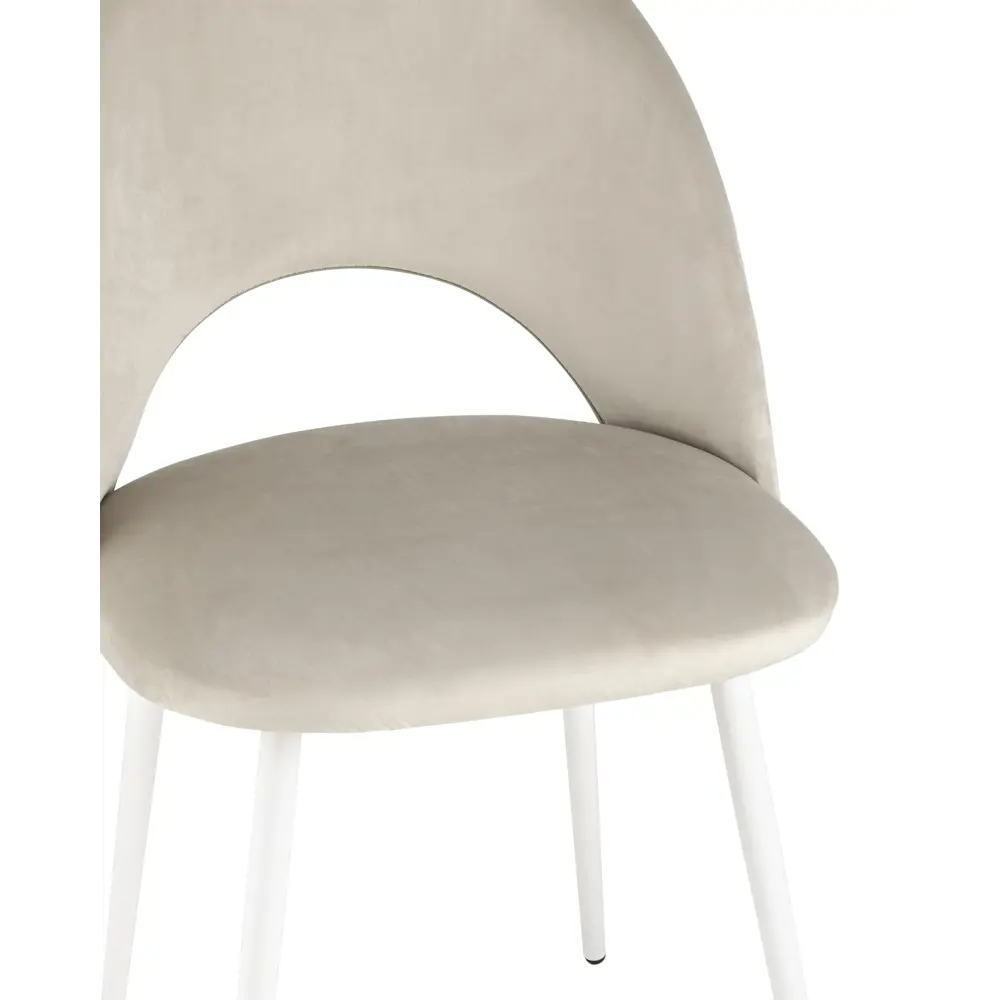 Фото 7 Стул кухонный Стул груп Меган new 82x52x48 см велюр цвет бежевый/белый