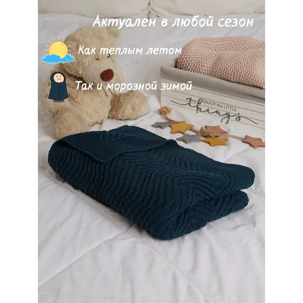 Фото 2 Плед-покрывало AlmaForHome RiddleLine Елка/морсин, 90x160 см, трикотаж, цвет темно-синий Фото 2 Плед-покрывало AlmaForHome RiddleLine Елка/морсин, 90x160 см, трикотаж, цвет темно-синий