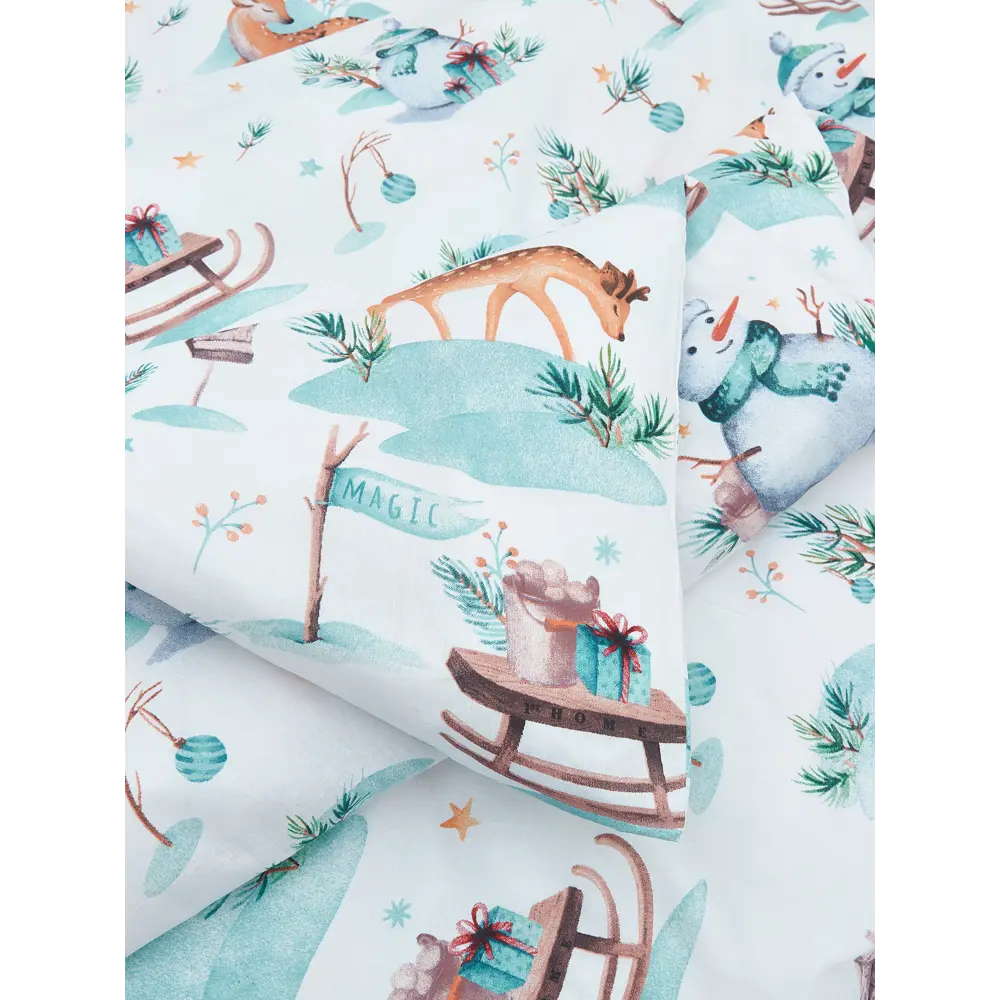 Фото 3 Комплект постельного белья Art Sleep 15-HNY-SNOW, полутораспальный, хлопок, разноцветный