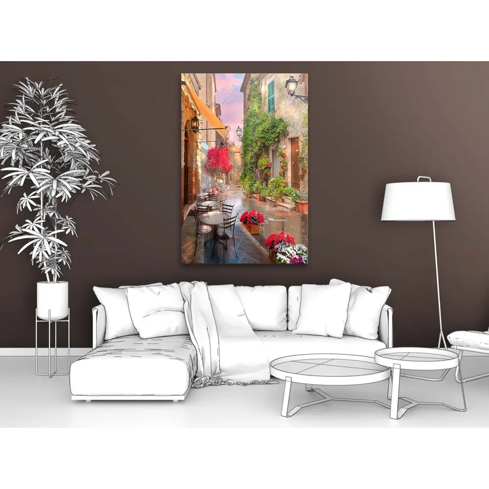 Фото 2 Картина на деревянном подрамнике Первое ателье "Уличное кафе во время дождя" 90x60 см Фото 2 Картина на деревянном подрамнике Первое ателье "Уличное кафе во время дождя" 90x60 см