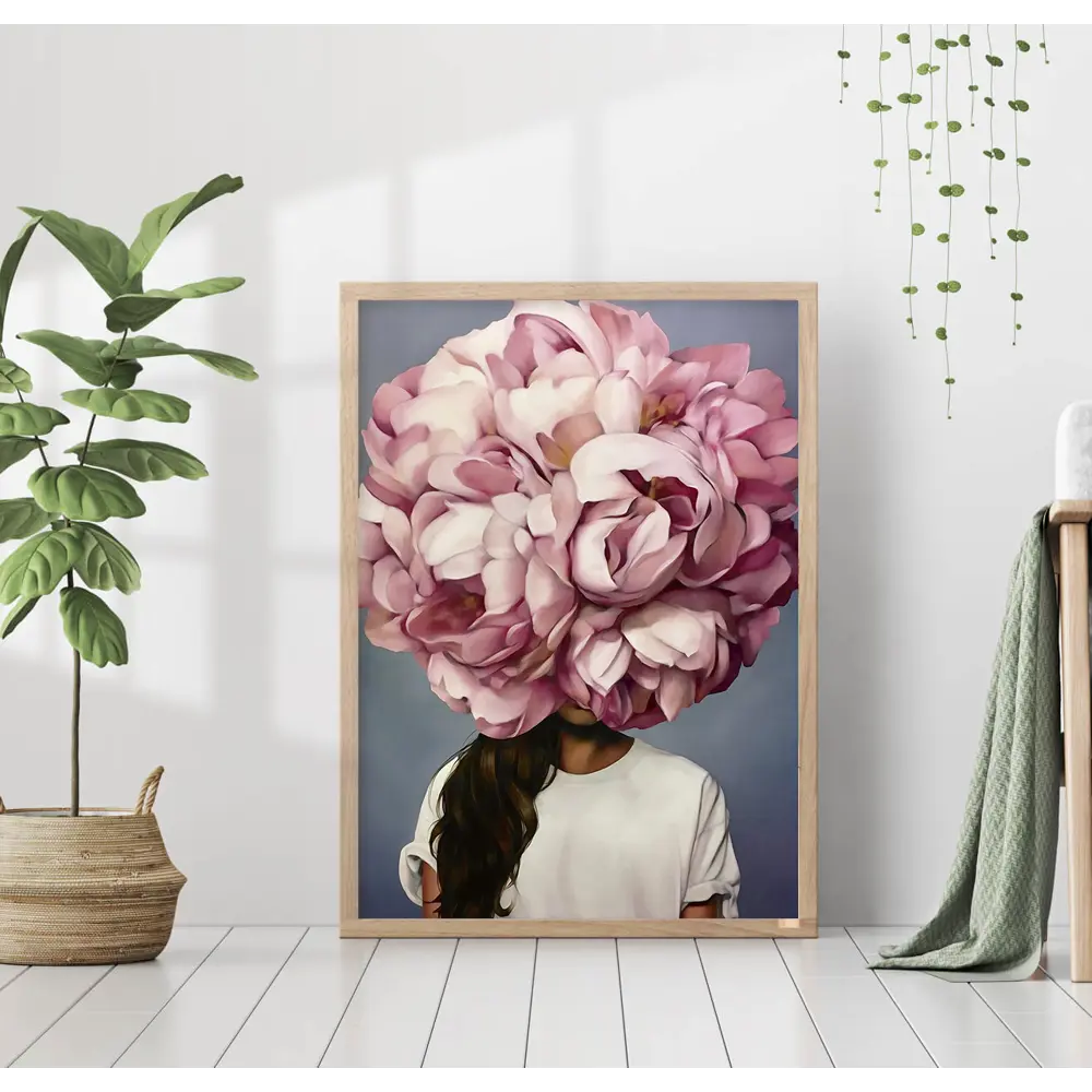 Фото Постер 28 картин Девушка с пионами без лица Эми Джадд 50x70 см, в подарочном тубусе без рамы Фото Постер 28 картин Девушка с пионами без лица Эми Джадд 50x70 см, в подарочном тубусе без рамы