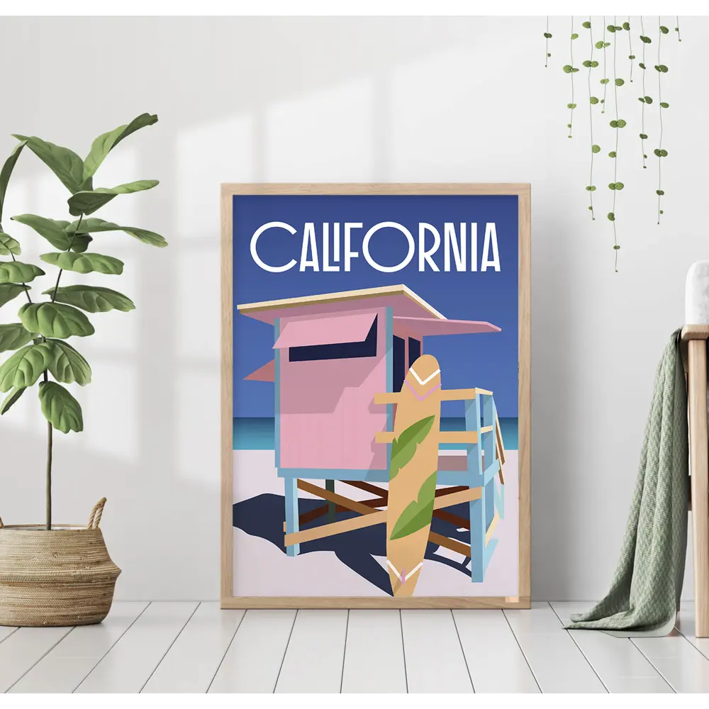 Фото Постер 28 картин Калифорния Пляж. Спасательная будка 50x70 см, в подарочном тубусе без рамы Фото Постер 28 картин Калифорния Пляж. Спасательная будка 50x70 см, в подарочном тубусе без рамы