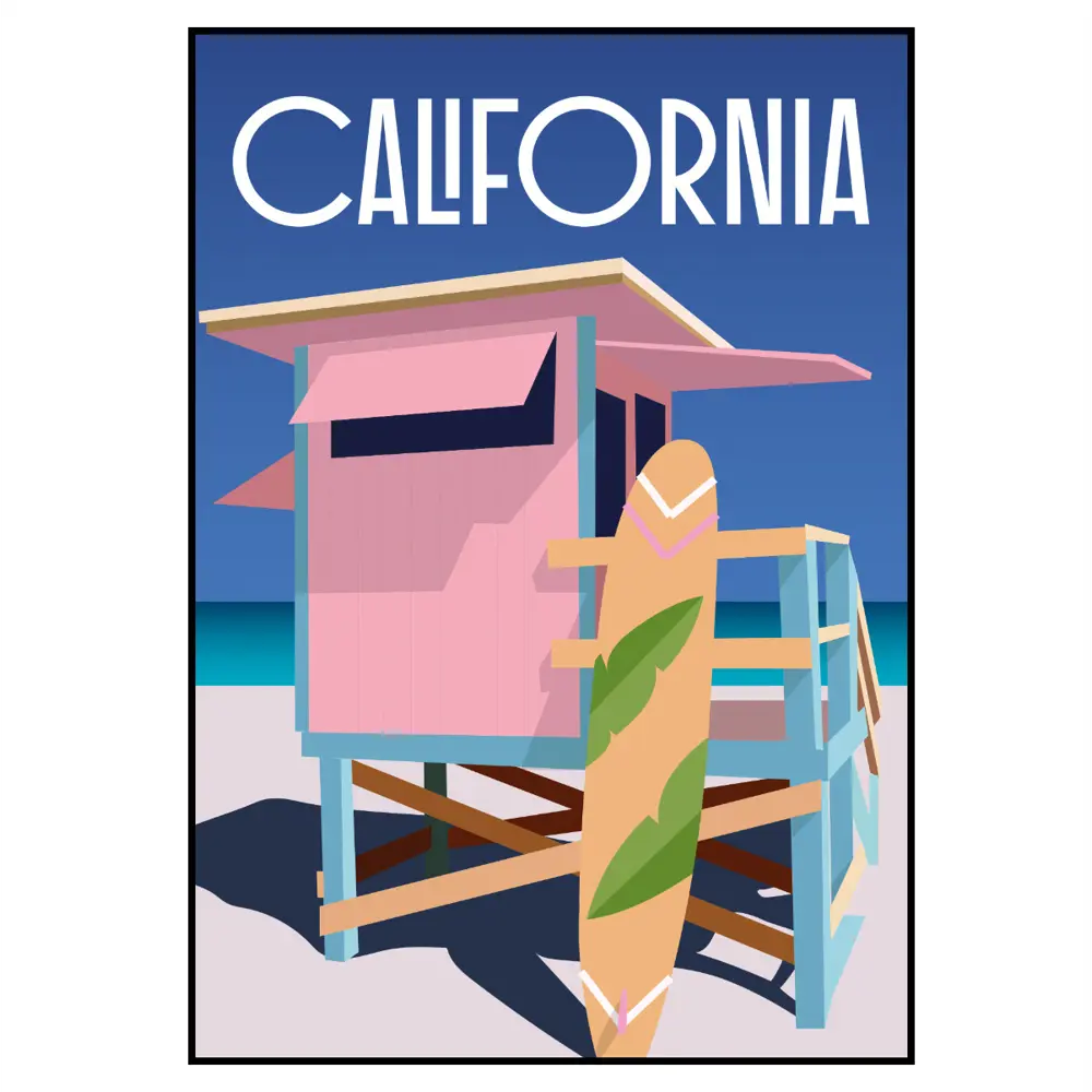 Фото 2 Постер 28 картин Калифорния Пляж. Спасательная будка 50x70 см, в подарочном тубусе без рамы Фото 2 Постер 28 картин Калифорния Пляж. Спасательная будка 50x70 см, в подарочном тубусе без рамы