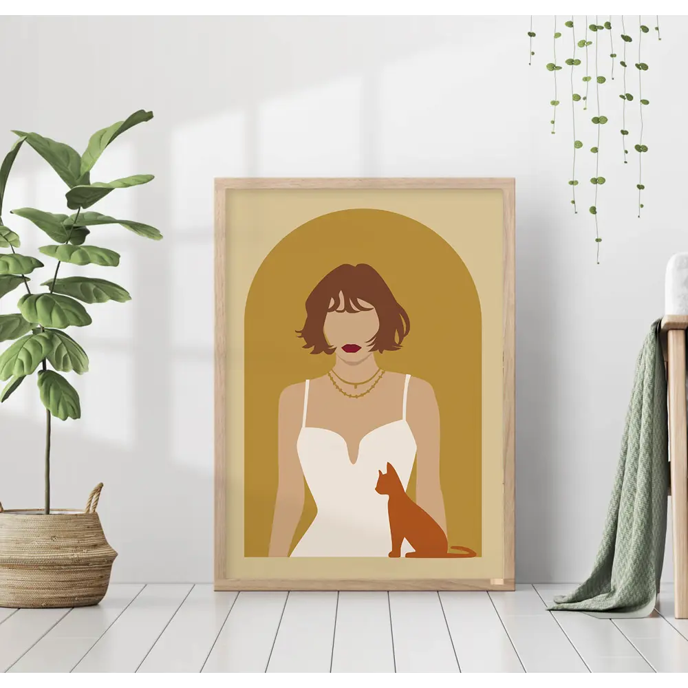 Фото Постер 28 картин "Женщина в белом платье с котом в арке" 50x70 см, в подарочном тубусе без рамы Фото Постер 28 картин "Женщина в белом платье с котом в арке" 50x70 см, в подарочном тубусе без рамы