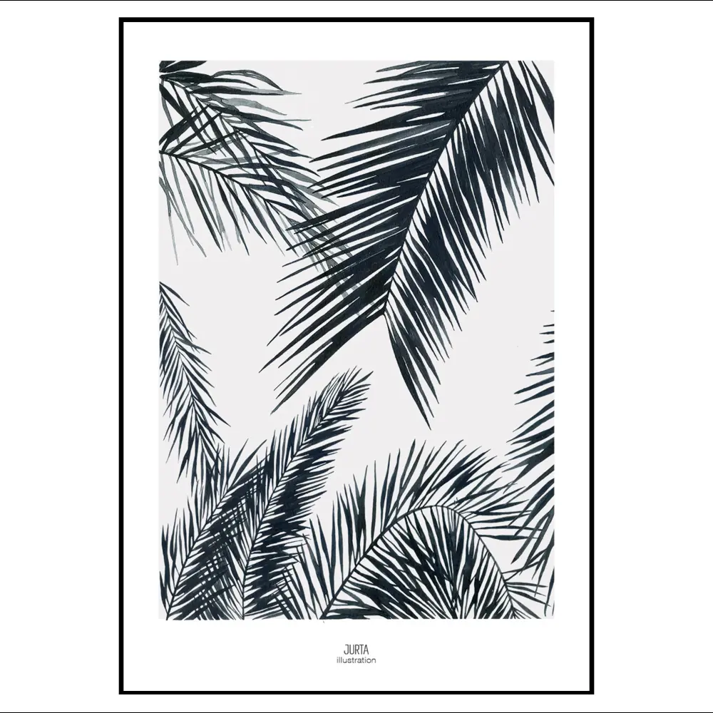 Фото 2 Постер 28 картин Листья пальмы Монохром 40x50 см, в подарочном тубусе без рамы Фото 2 Постер 28 картин Листья пальмы Монохром 40x50 см, в подарочном тубусе без рамы
