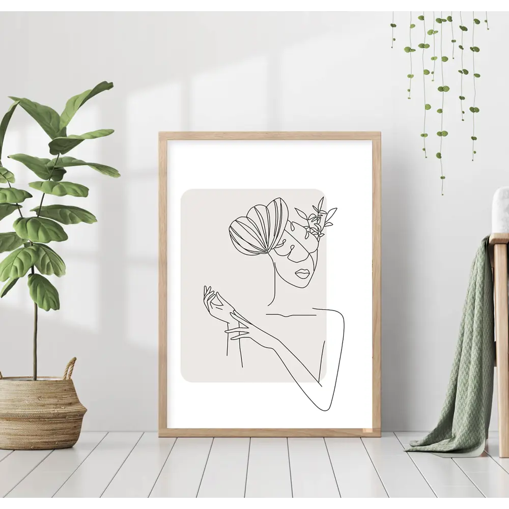 Фото Постер 28 картин "Линейный рисунок силуэт девушки с растениями на голове" 40x50 см, в подарочном тубусе без рамы Фото Постер 28 картин "Линейный рисунок силуэт девушки с растениями на голове" 40x50 см, в подарочном тубусе без рамы