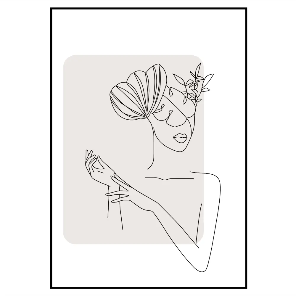 Фото 2 Постер 28 картин "Линейный рисунок силуэт девушки с растениями на голове" 40x50 см, в подарочном тубусе без рамы Фото 2 Постер 28 картин "Линейный рисунок силуэт девушки с растениями на голове" 40x50 см, в подарочном тубусе без рамы