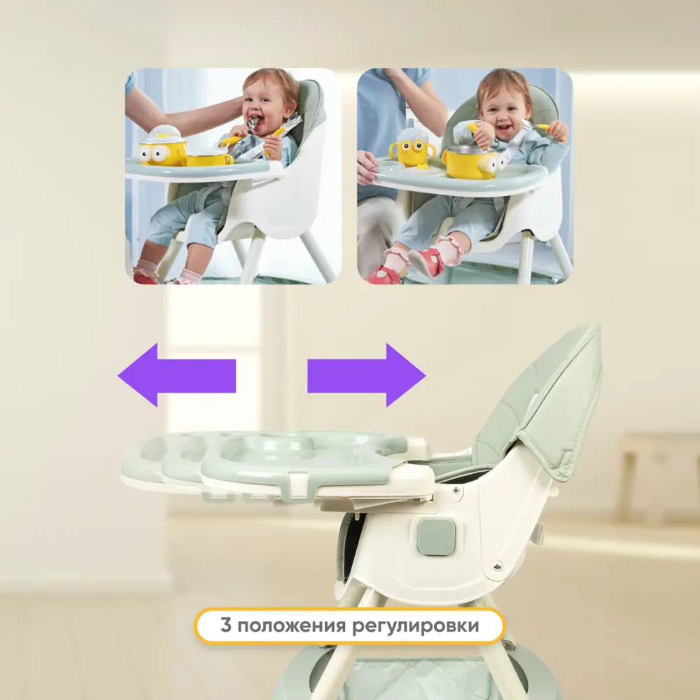 Фото 3 Стул для кормления Solmax цвет мятный Фото 3 Стул для кормления Solmax цвет мятный