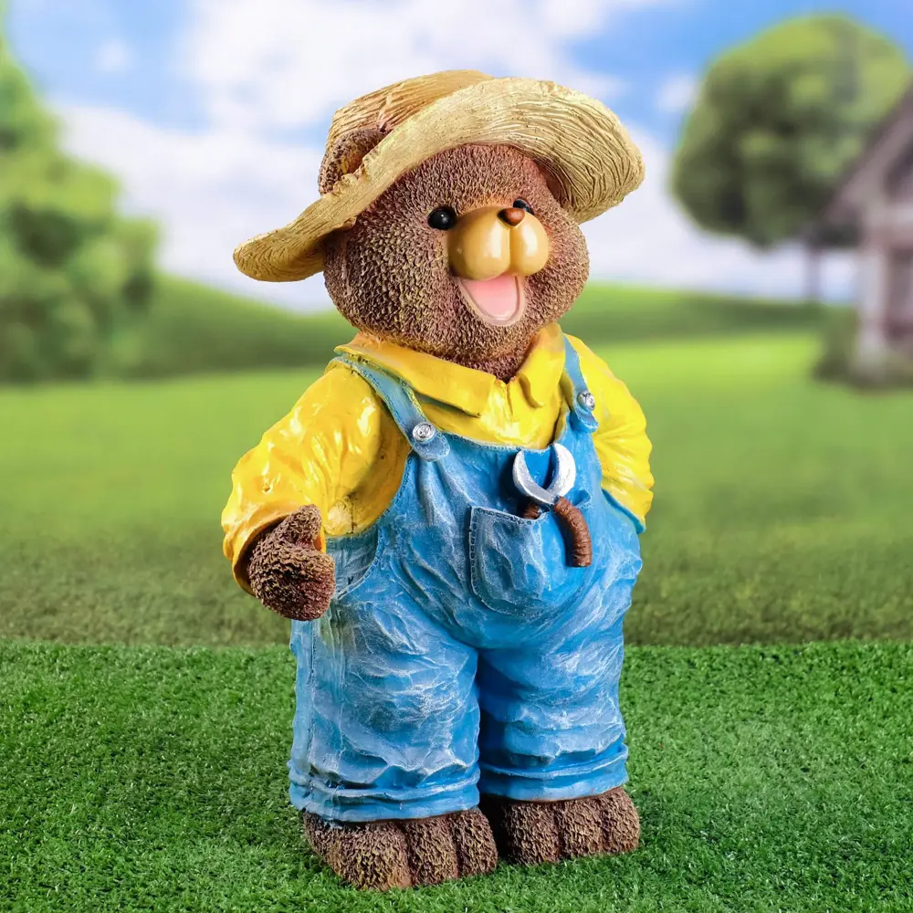 Фото Садовая фигура Хорошие сувениры Мишка в комбинезоне 42 см