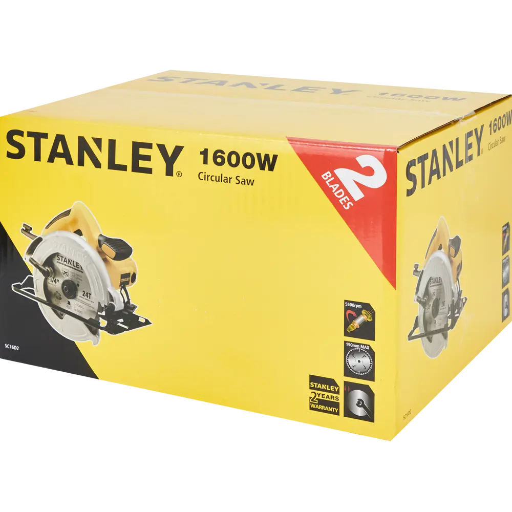 Фото 6 Пила циркулярная Stanley SC16D2-RU, 1600 Вт, 190 мм Фото 6 Пила циркулярная Stanley SC16D2-RU, 1600 Вт, 190 мм
