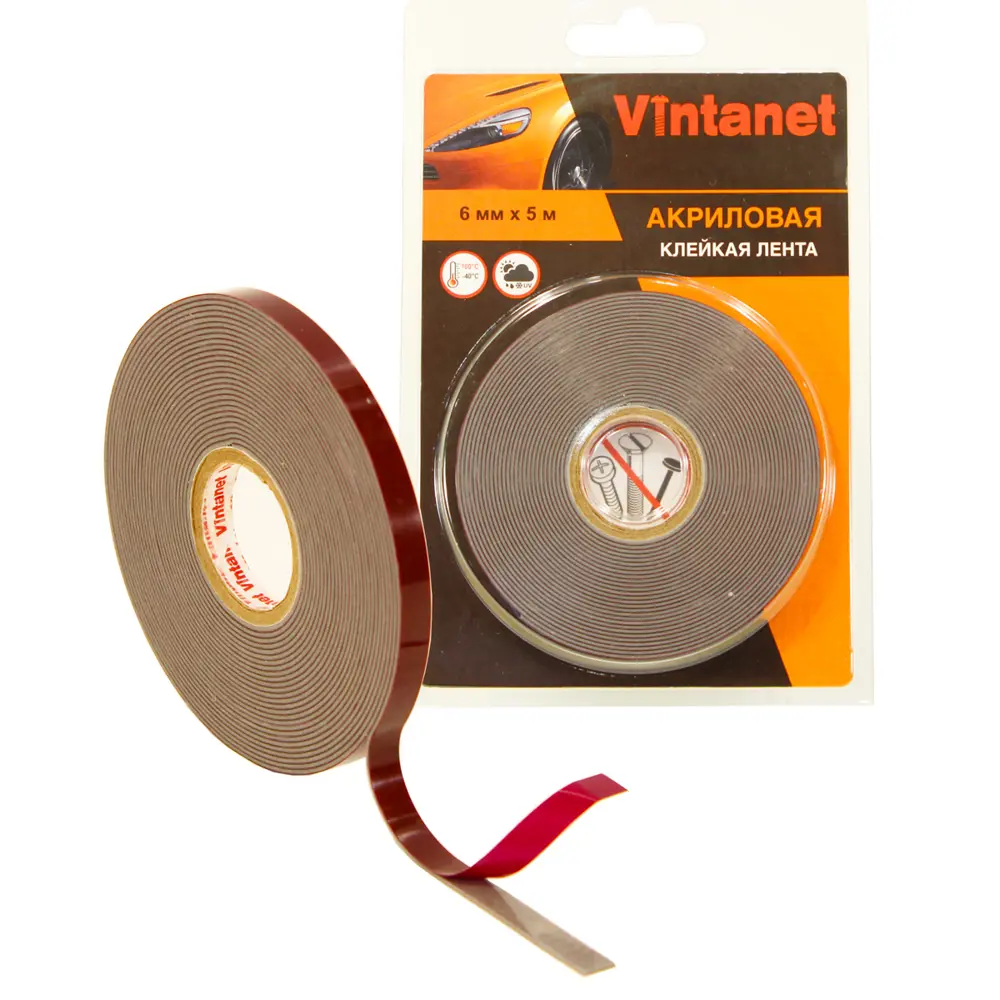 Фото Лента клейкая двухсторонняя VINTANET VN804965 6 мм х 5 м цвет серый Фото Лента клейкая двухсторонняя VINTANET VN804965 6 мм х 5 м цвет серый