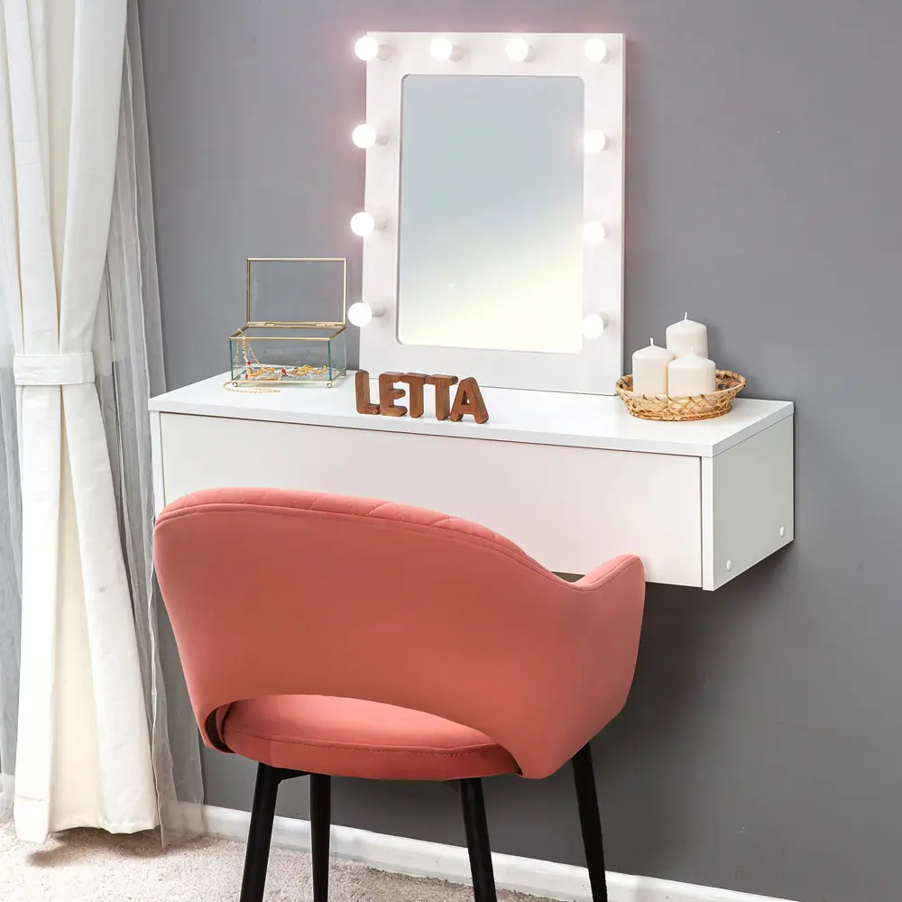 Фото 6 Туалетный столик Letta 90x20x28.4 см цвет белый Фото 6 Туалетный столик Letta 90x20x28.4 см цвет белый
