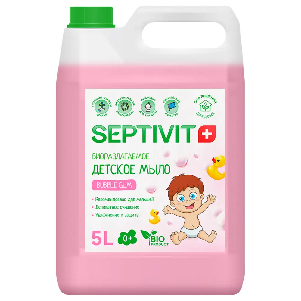 Фото Жидкое мыло для рук Septivit SPTV_soap_baby_bubble Bubble Gum 5 л Фото Жидкое мыло для рук Septivit SPTV_soap_baby_bubble Bubble Gum 5 л