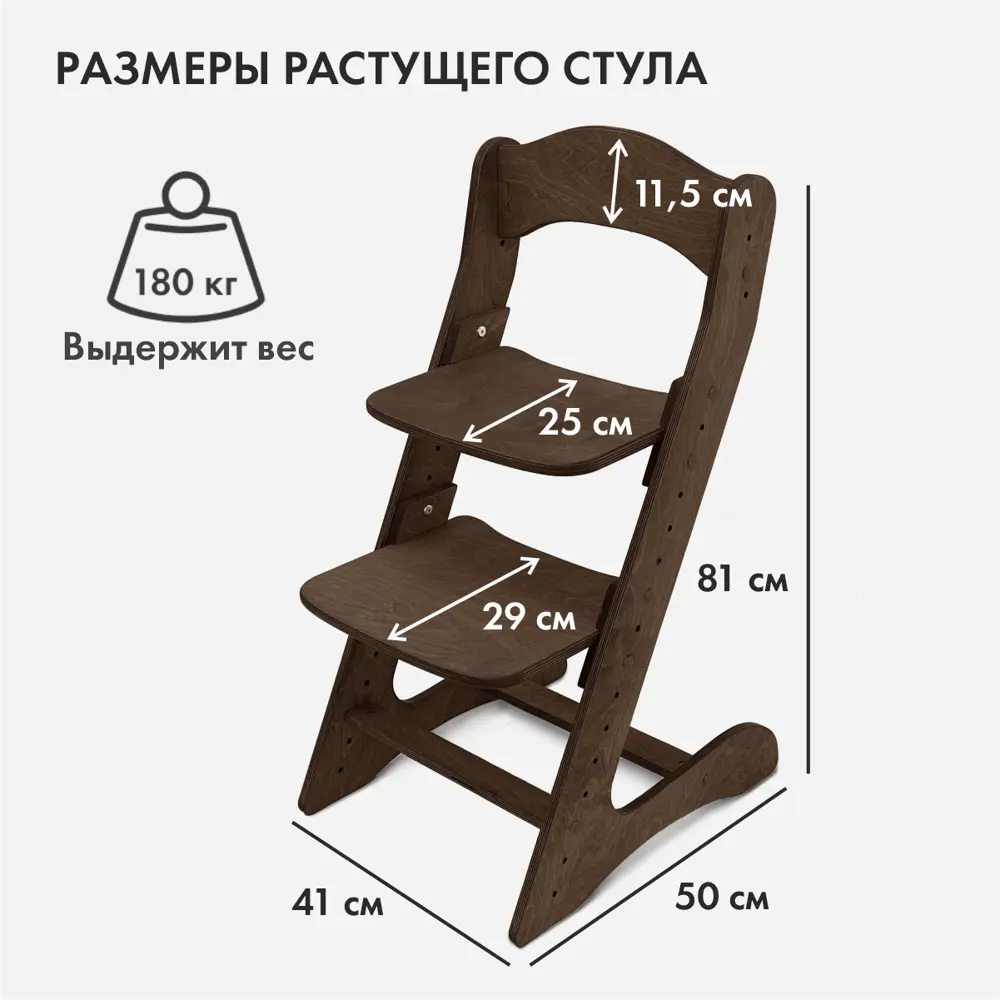 Фото 5 Растущий стул для детей "Компаньон" №1 темный орех Фото 5 Растущий стул для детей "Компаньон" №1 темный орех