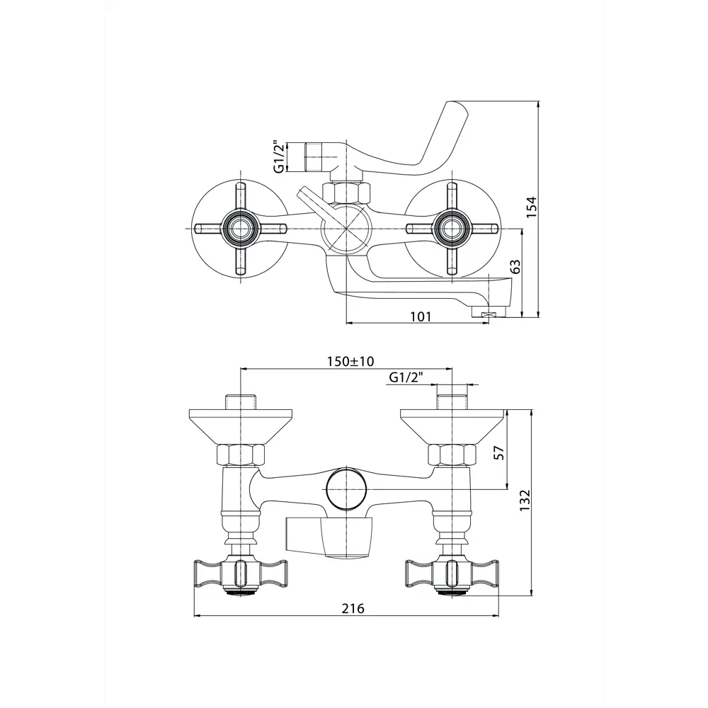 Фото 2 Смеситель для ванны Konner Edel EDL2500 6088162 двухвентильный с душевой лейкой цвет хром Фото 2 Смеситель для ванны Konner Edel EDL2500 6088162 двухвентильный с душевой лейкой цвет хром