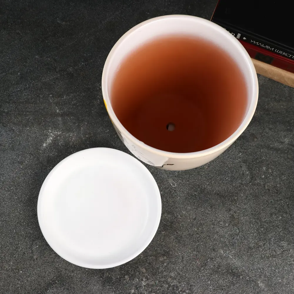 Фото 3 Горшок цветочный 9320116 Simaland 22 см 5 л керамика бежевый