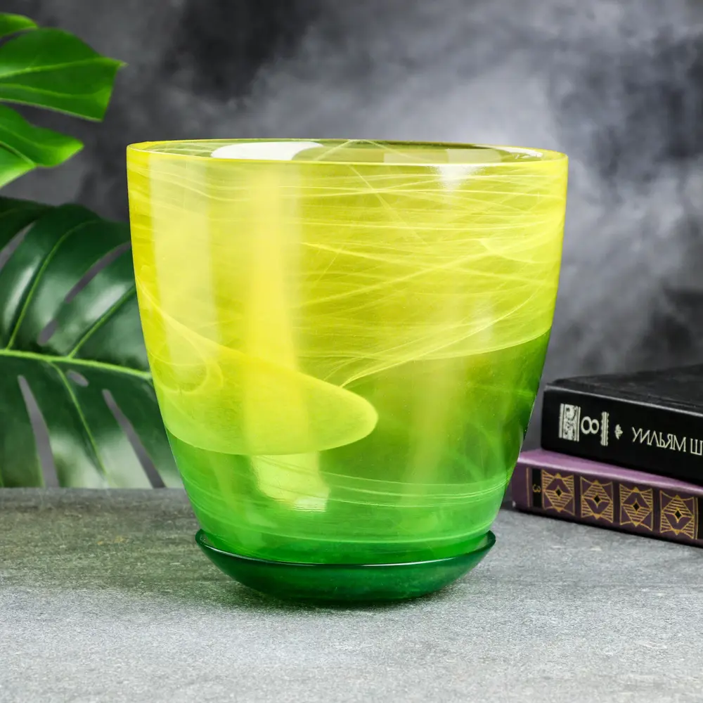 Фото Горшок цветочный 9115345 Simaland 20 см 3 л стекло желтый Фото Горшок цветочный 9115345 Simaland 20 см 3 л стекло желтый