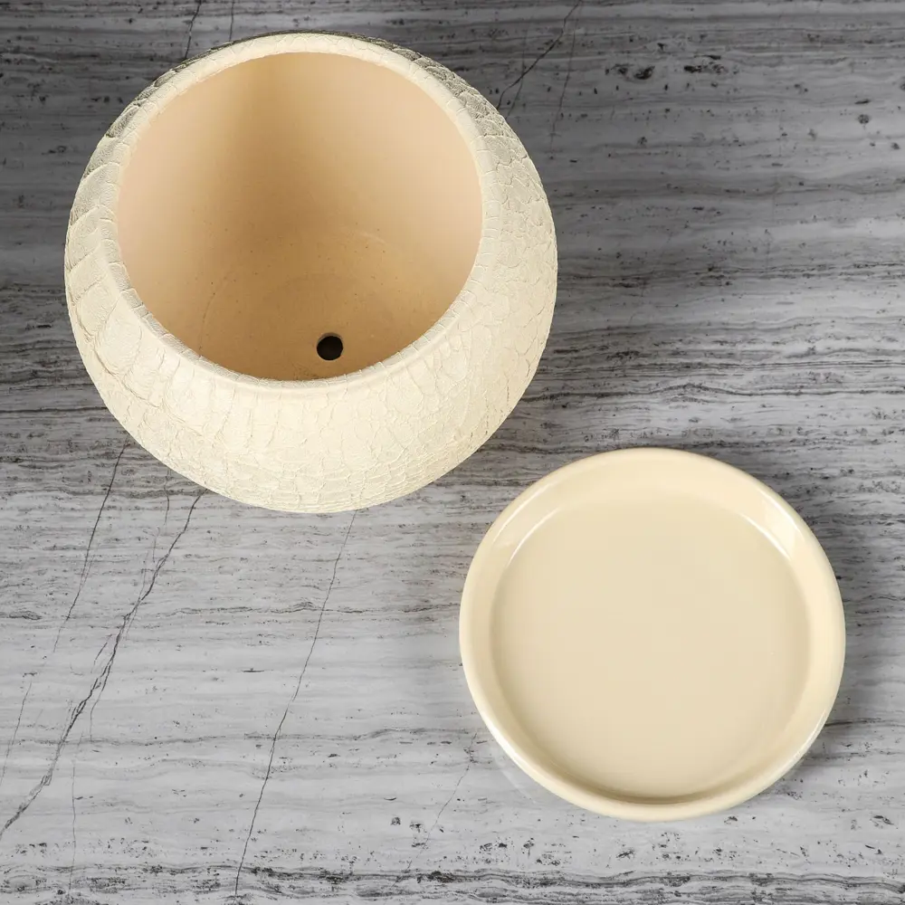 Фото 2 Горшок цветочный Лофт Nana ceramics 19 см 14 см 2 л керамика бежевый Фото 2 Горшок цветочный Лофт Nana ceramics 19 см 14 см 2 л керамика бежевый