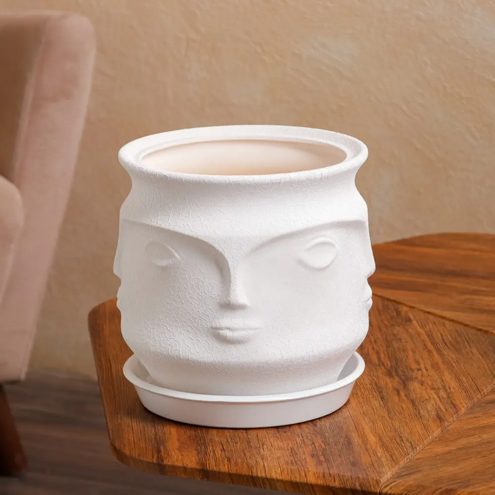 Фото 2 Горшок цветочный Лофт Керамика ручной работы 21 см 22 см 5 л керамика белый Фото 2 Горшок цветочный Лофт Керамика ручной работы 21 см 22 см 5 л керамика белый