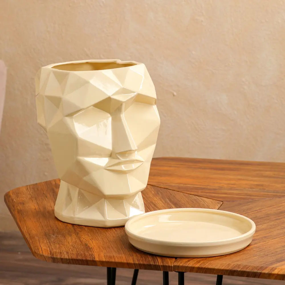 Фото 7 Горшок цветочный Лофт Nana ceramics 22.5 см 30 см 6 л керамика бежевый Фото 7 Горшок цветочный Лофт Nana ceramics 22.5 см 30 см 6 л керамика бежевый