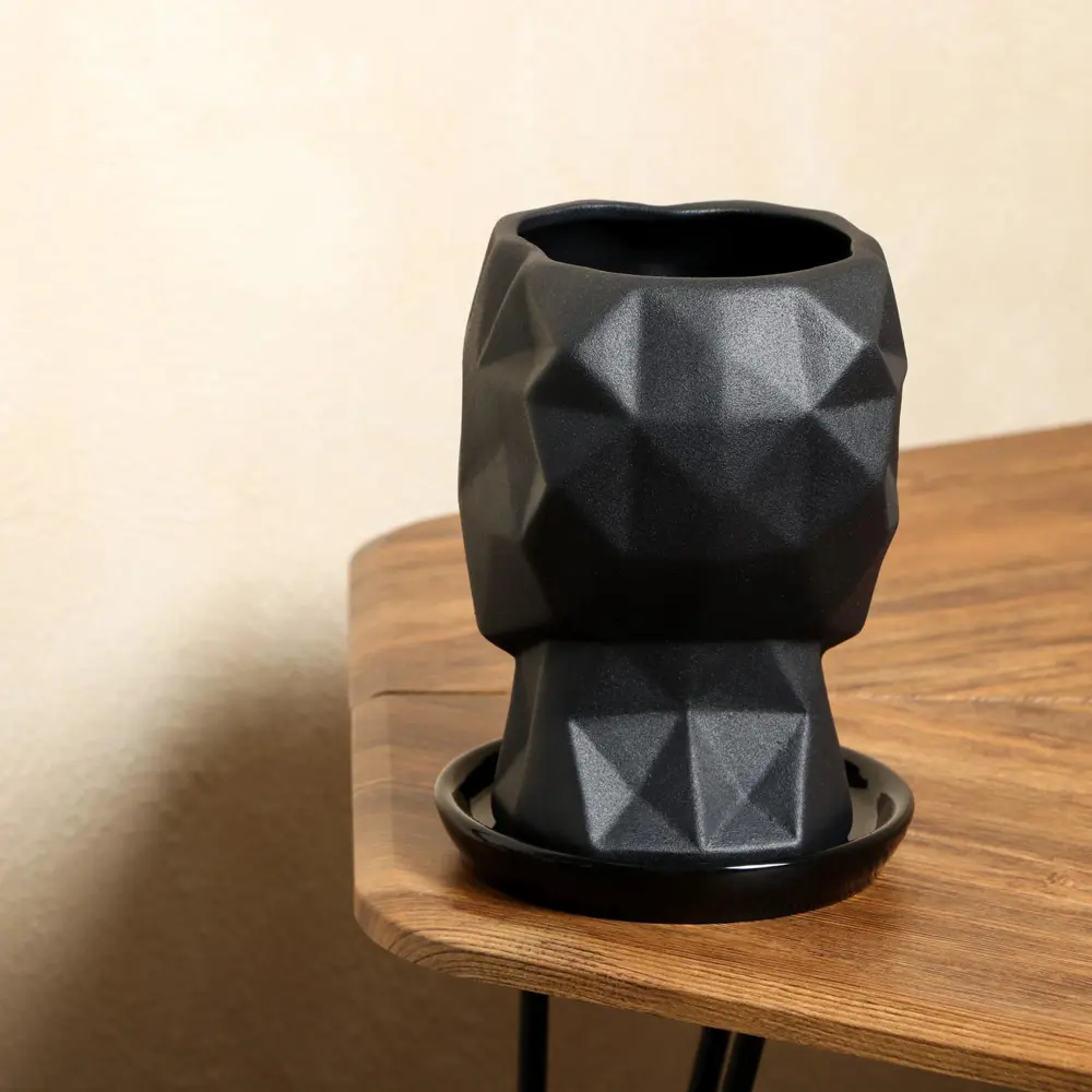 Фото 3 Горшок цветочный Лофт Nana ceramics 16 см 20 см 2 л керамика черный Фото 3 Горшок цветочный Лофт Nana ceramics 16 см 20 см 2 л керамика черный